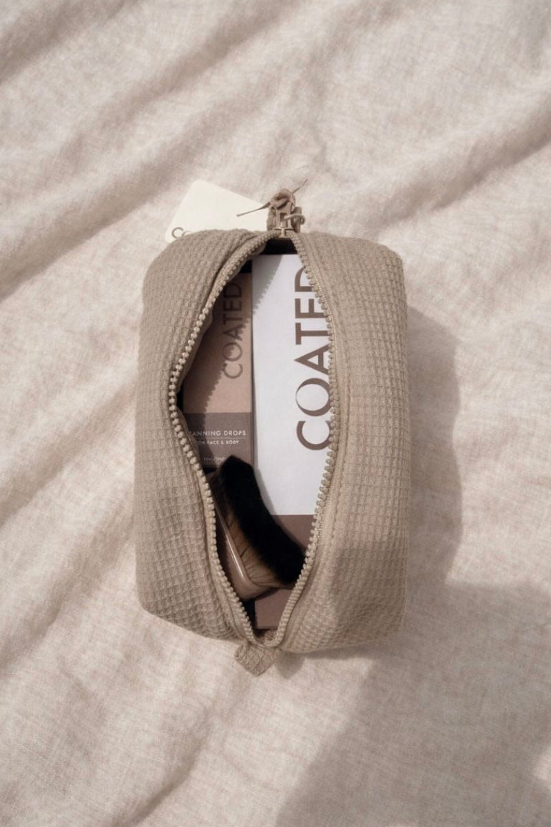 Waffle Cosmetic Bag  - Mocha