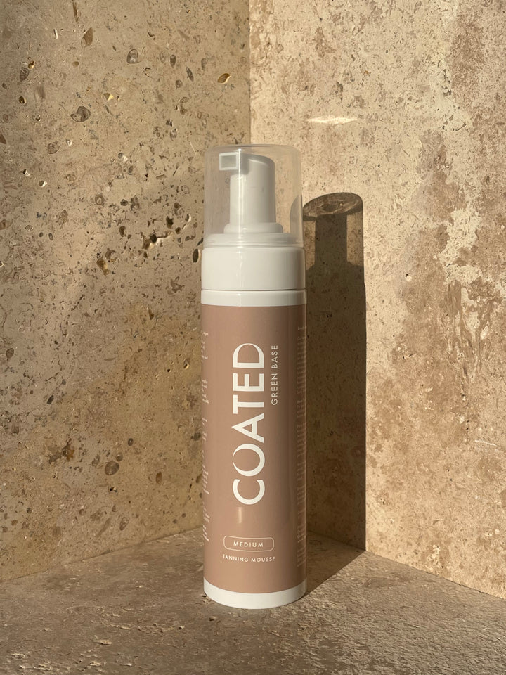 COATED Green Base Self-Tan Mousse for red and pink undertone skin tones